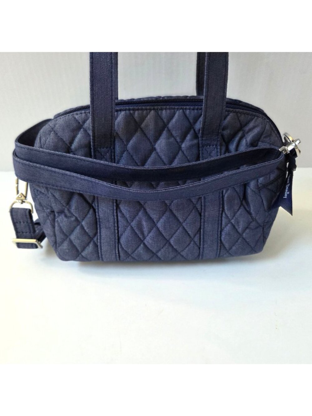 Vera Bradley Purse Mini Satchel Blue Moonlight Navy Quilted Crossbody Bag - Picture 5 of 12